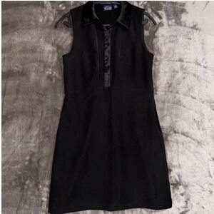 SCOOP Black Sleeveless Dress Collared Button Front Sheath Dress Women's S 4-6‎